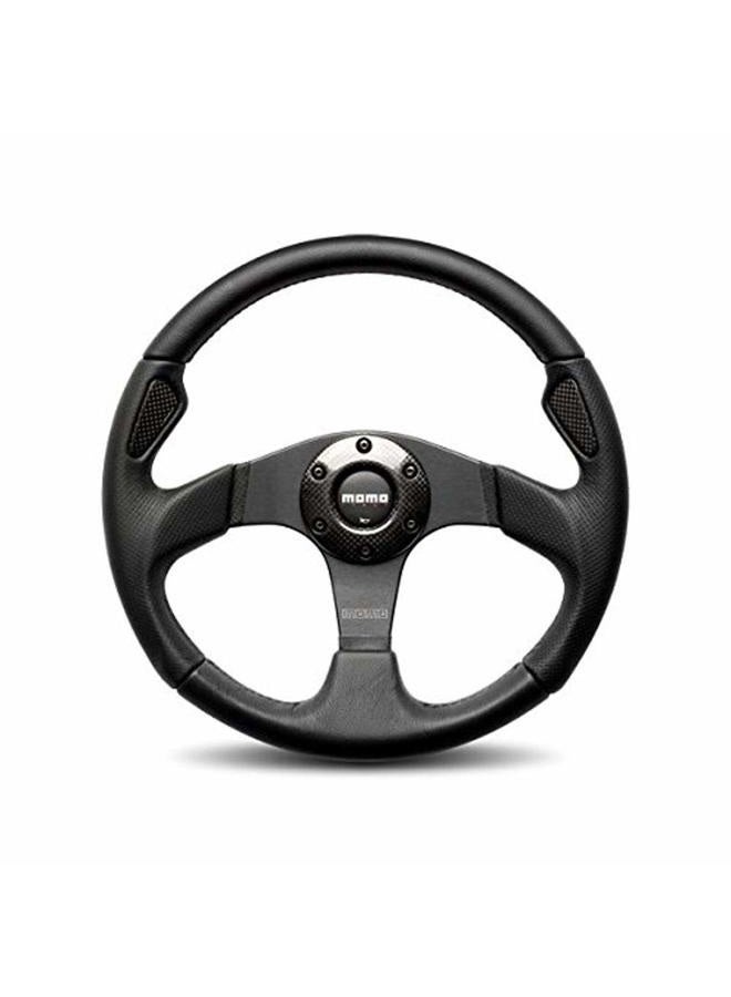 Momo JET35BK0B Jet Black 350 mm Leather Steering Wheel