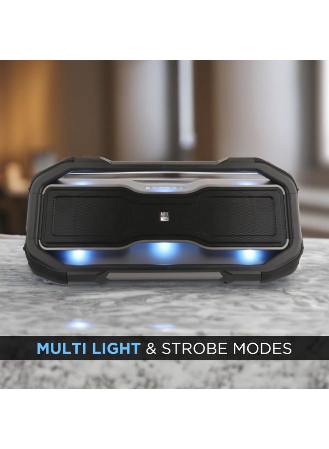 Altec Lansing ROCKBOX XL Wireless Bluetooth Speaker, Portable Waterproof Speaker with 20 Hour Playtime and 5 Illuminating LED Light Modes, Floating Wireless for Indoors and Outdoors - Image 5
