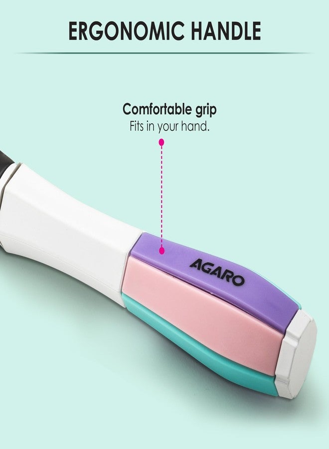 AGARO Classic Flat Hair Brush with Strong & flexible nylon bristles, having Anti-static ball tips, For Grooming, Volumising & Back Brushing, ideal for Men & Women, Cyan - Image 5