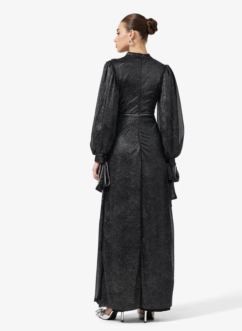 خزانة Ruched Dress With Puff Sleeves