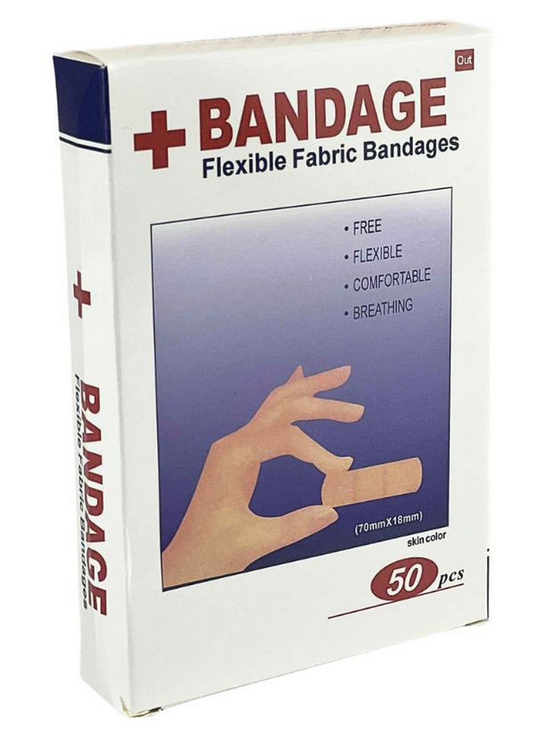OUT Flexible Fabric Bandages Skin Color 50 Pcs Pack - Image 1