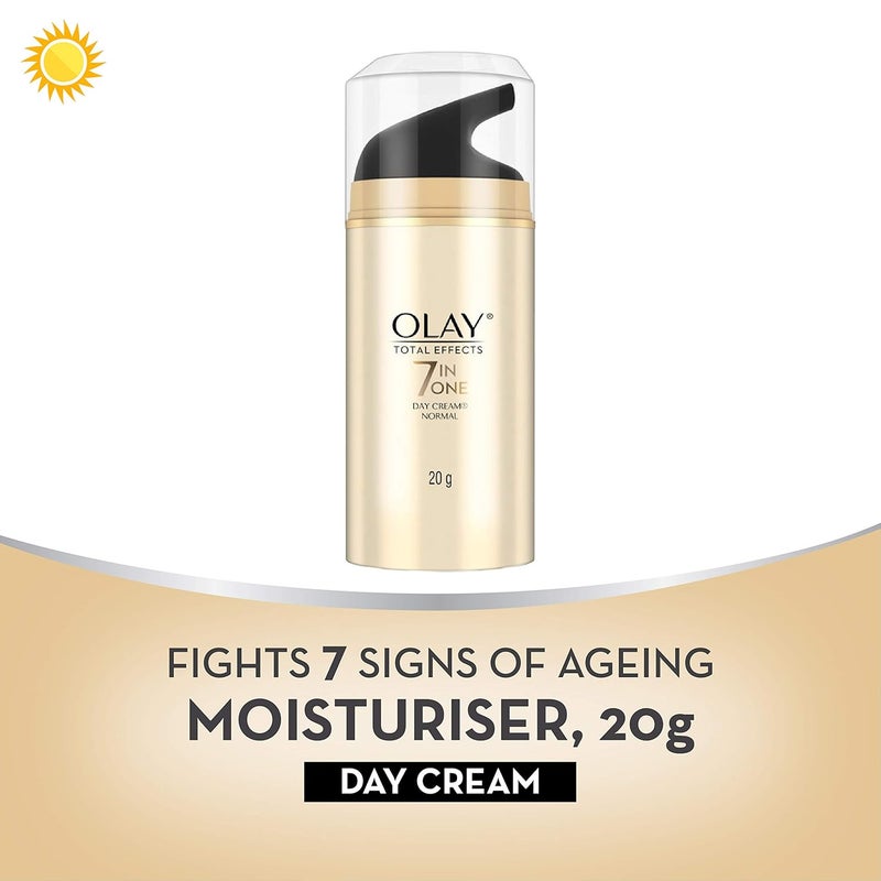 Olay Total Effects Day Cream with Vitamin C B5 Niacinamide Green Tea Fights 7 signs of ageing for glowing hydrated and younger looking skin Suitable for Normal Dry Oily Combination skin 20 gm - Image 4
