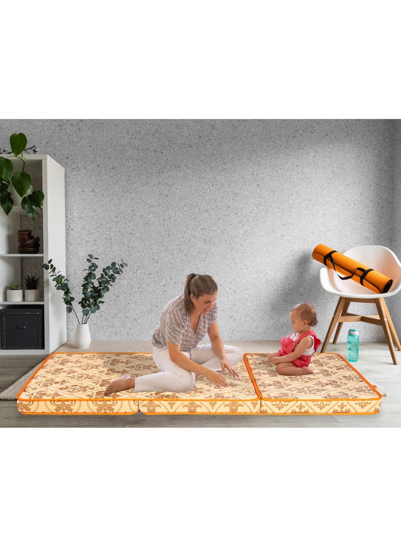 Comfy Luxury Exclusive Collection Guest/Travel 180x90x10cm Floral Folding Foam Portable Mattress - Image 2