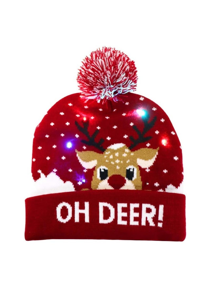 PRINTSHOP4ME Christmas Light-Up Beanie Hat–Soft And Warm Winter Cap For Holiday Parties,Christmas Events And Gift Giving–Unisex Design For Adults And Kids–Perfect For Winter Celebrations - Image 2