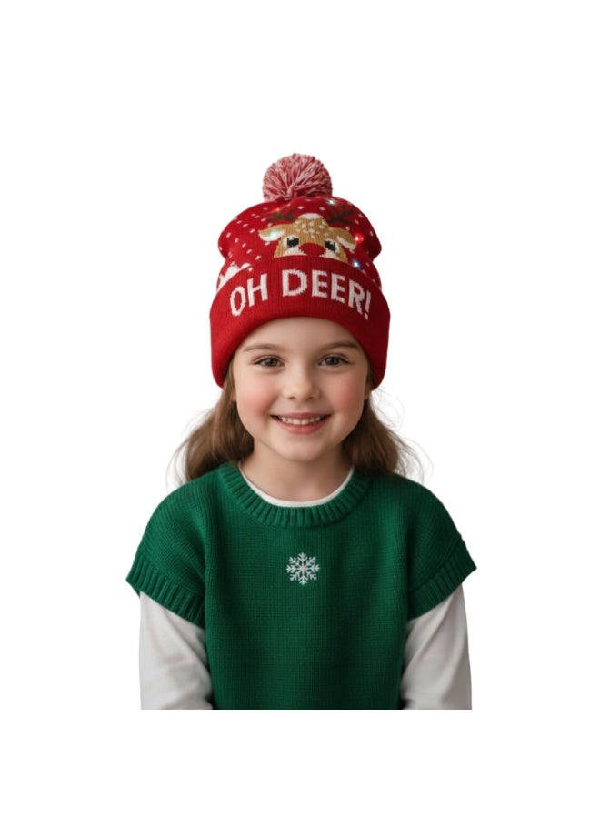 PRINTSHOP4ME Christmas Light-Up Beanie Hat–Soft And Warm Winter Cap For Holiday Parties,Christmas Events And Gift Giving–Unisex Design For Adults And Kids–Perfect For Winter Celebrations - Image 1