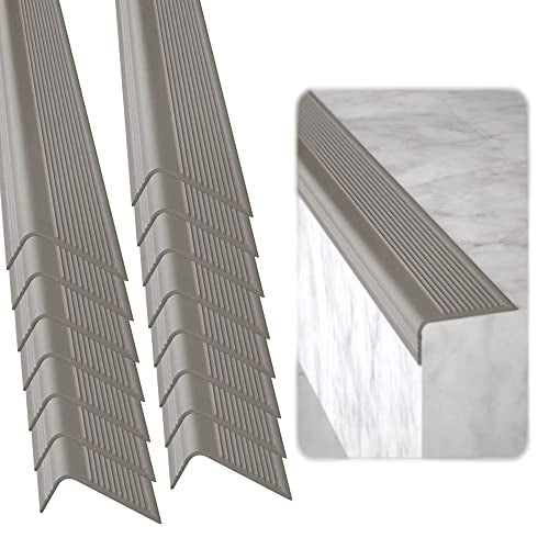 Rubber Bond Stair Edge Protector Pack of 15 36x2x1 inch AntiSlip Stair Corner Trim Rubber Strips Waterproof SelfAdhesive Staircases for Outdoor Indoor Uses Protect Kids Pets Grey