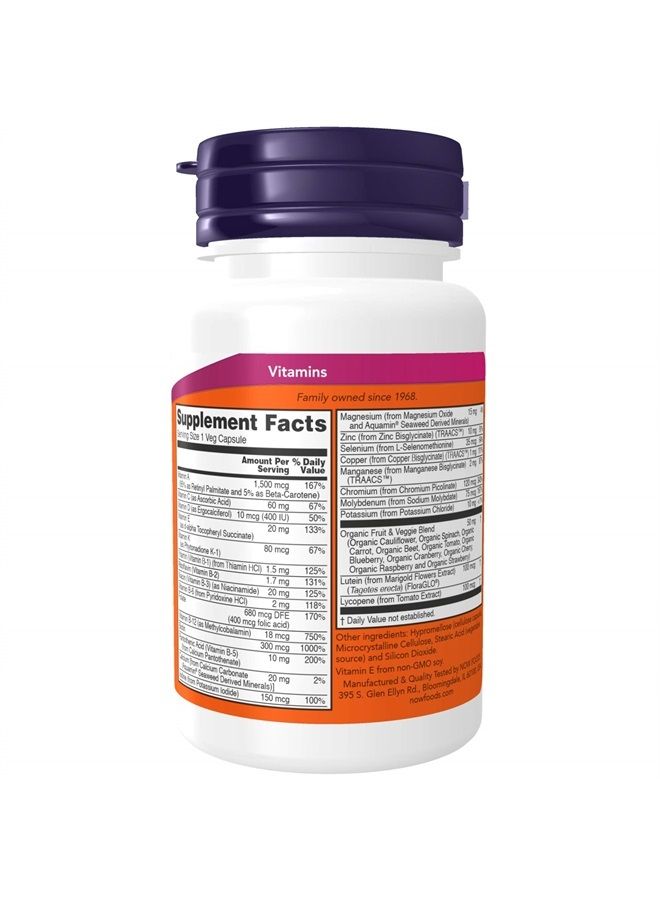 now Supplements, Daily Vits™with Fruit & Veggie Blend, Lutein and Lycopene, 30 Veg Capsules - Image 2