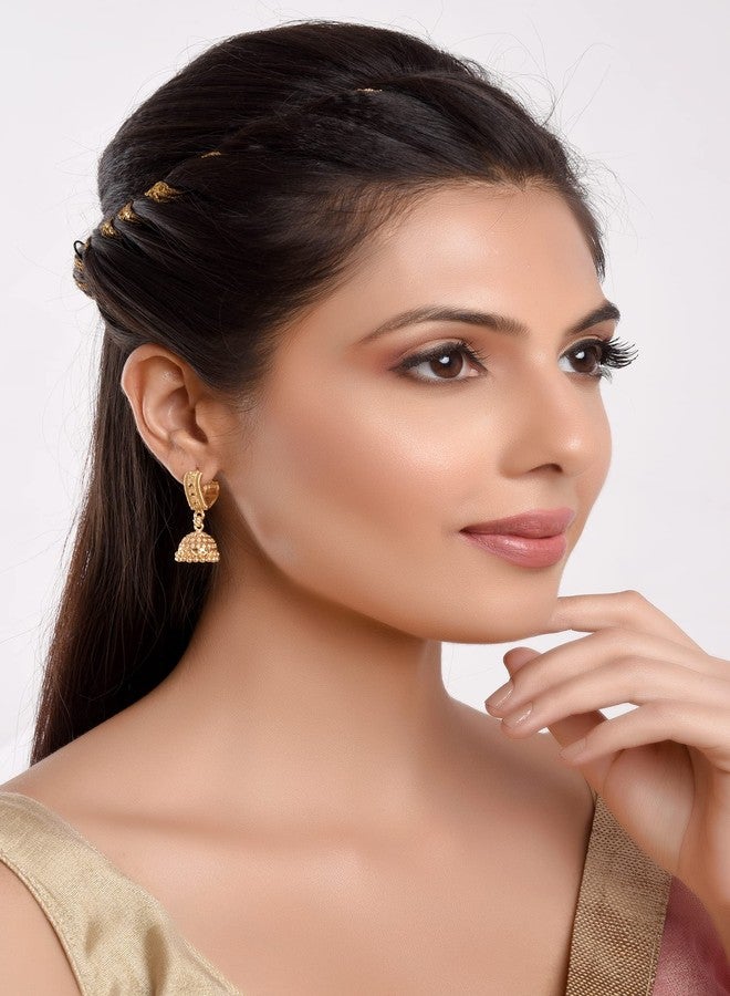 Efulgenz Jhumka Hoop Earrings Indian Earrings for Women Light Weight Dainty Jhumka Jhumki Dangle Earrings Set for Women Indian Jewelry for Women Earrings Set - Image 4