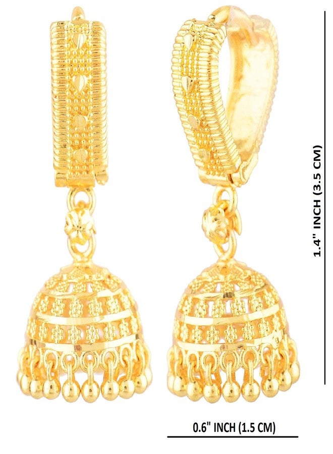 Efulgenz Jhumka Hoop Earrings Indian Earrings for Women Light Weight Dainty Jhumka Jhumki Dangle Earrings Set for Women Indian Jewelry for Women Earrings Set - Image 5