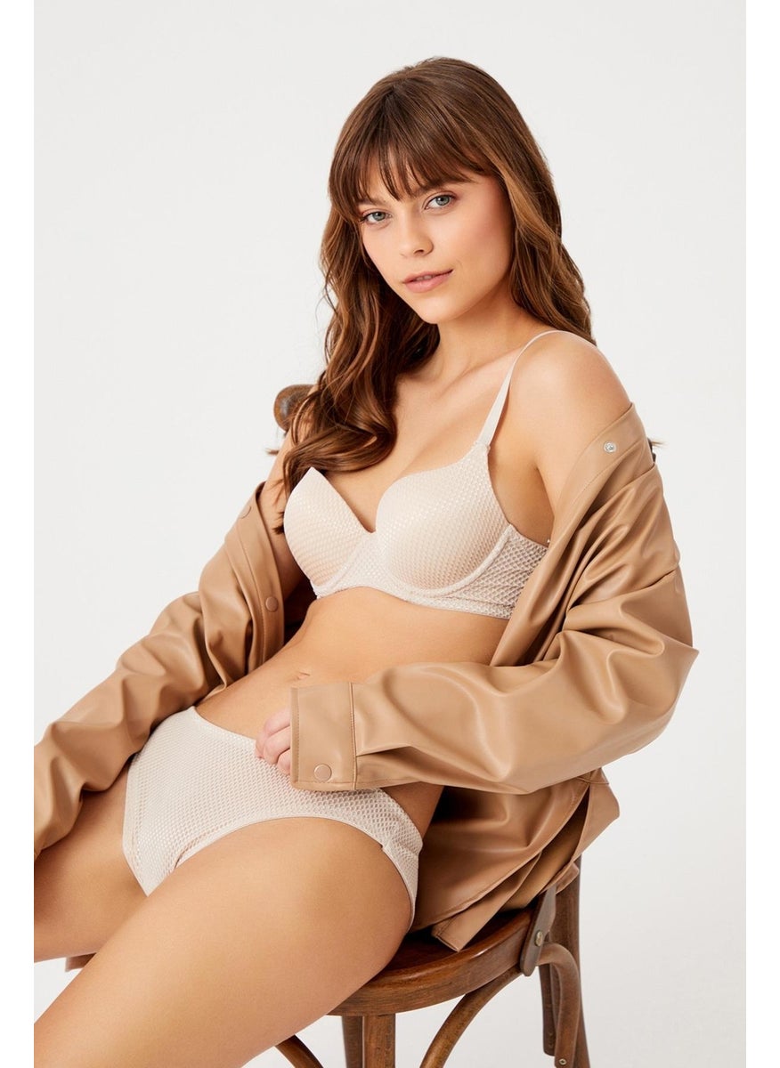 Honeycomb Patterned Support Ten Bra Set (626T)