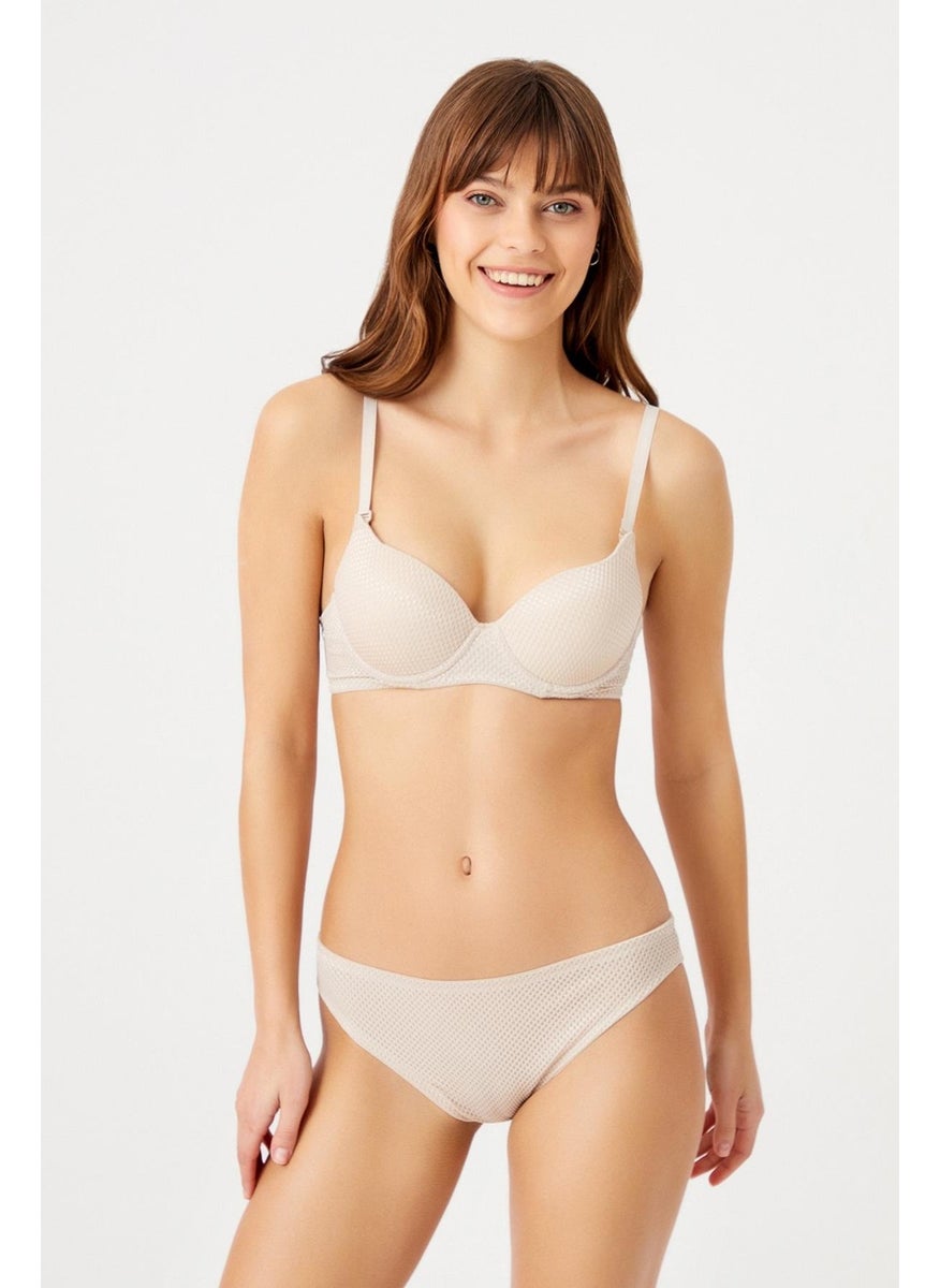 Honeycomb Patterned Support Ten Bra Set (626T)