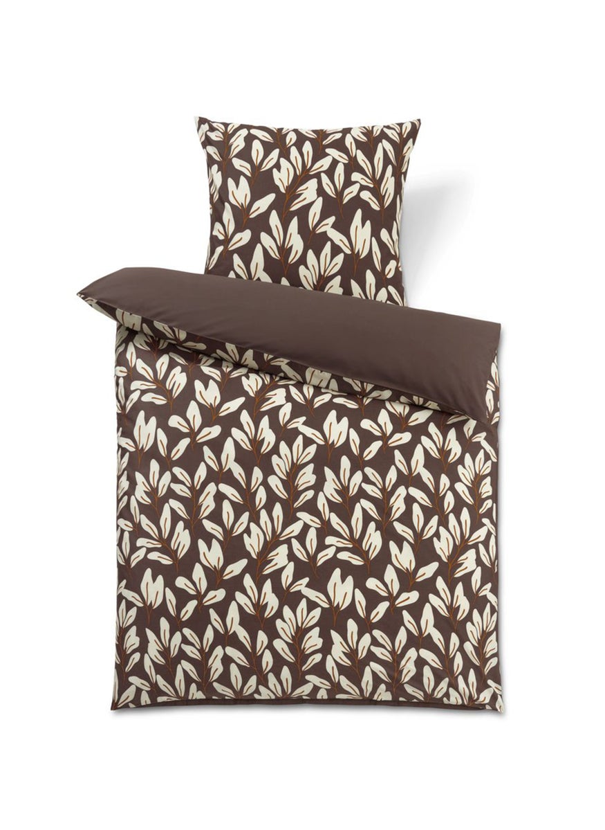 Tchibo Single Printed Duvet Set 135 x 200 cm, Dark Brown Combo  - Image 2