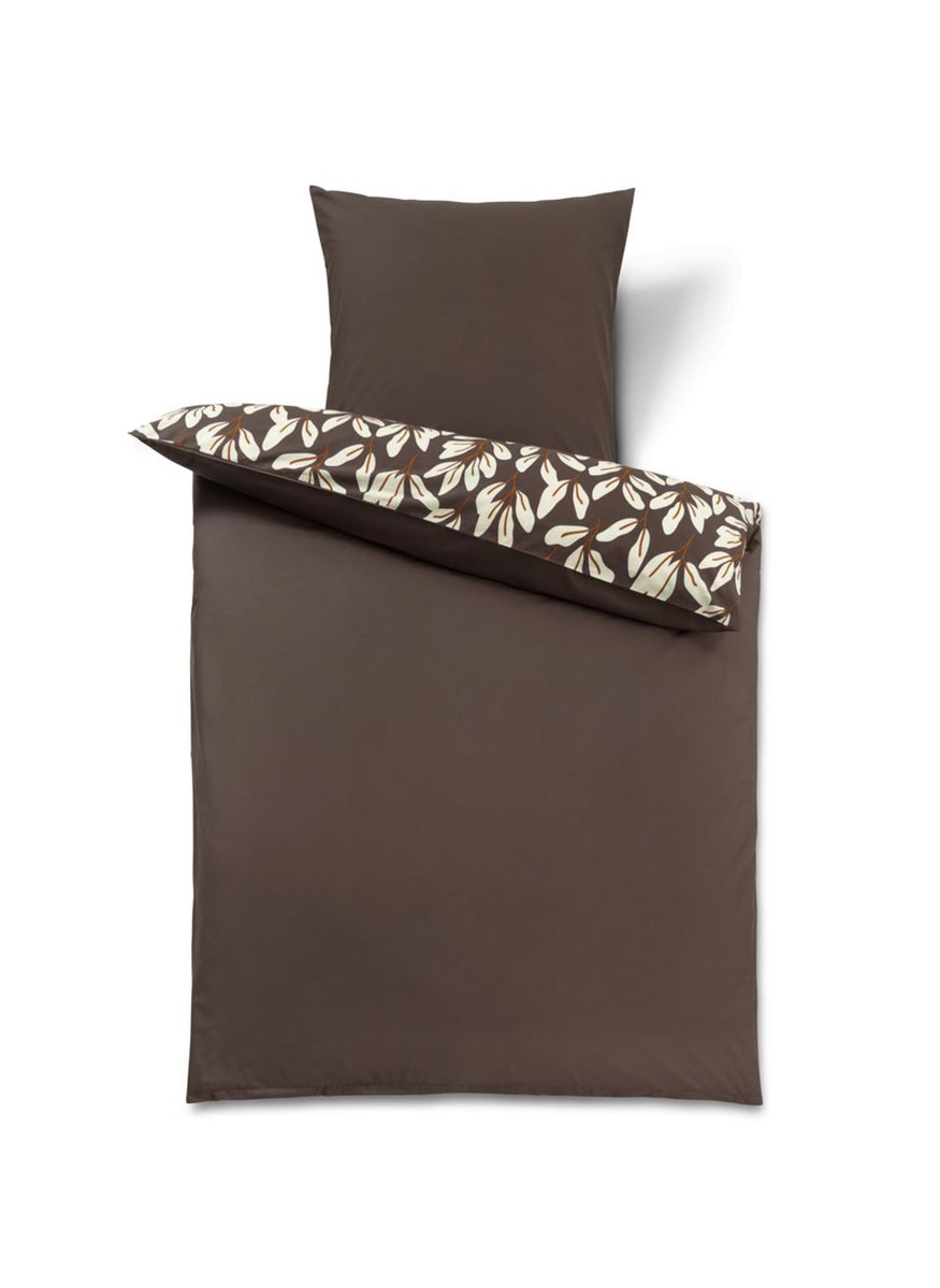 Tchibo Single Printed Duvet Set 135 x 200 cm, Dark Brown Combo  - Image 3
