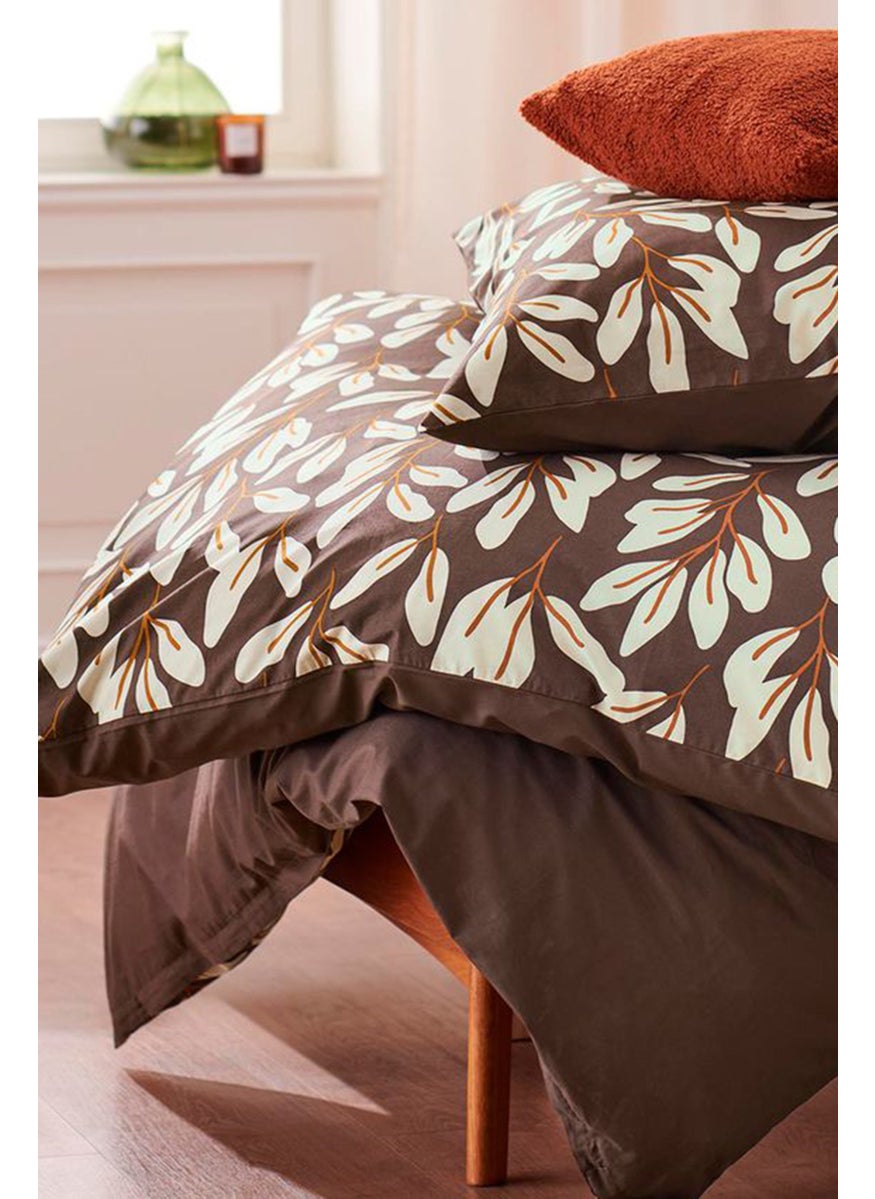 Tchibo Single Printed Duvet Set 135 x 200 cm, Dark Brown Combo  - Image 1