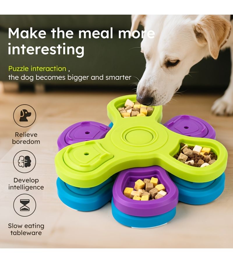 Interactive Dog Puzzle Feeder 3 Layer Slow Feeder Sky Blue For IQ Smell Training - Image 2