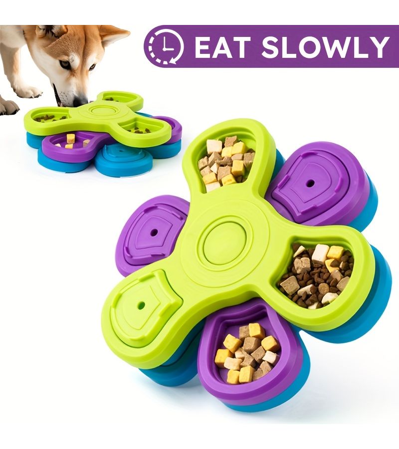 Interactive Dog Puzzle Feeder 3 Layer Slow Feeder Sky Blue For IQ Smell Training - Image 3