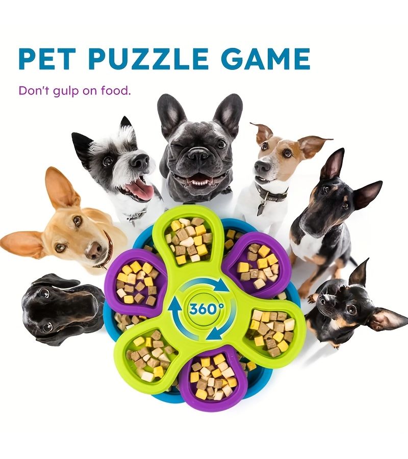 Interactive Dog Puzzle Feeder 3 Layer Slow Feeder Sky Blue For IQ Smell Training - Image 5