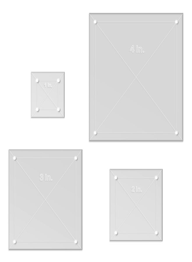 LaserThing Quilting Acrylic Template Set | Precision Tools for Quilting Enthusiasts | Square Design | Includes Sizes 4", 3", 2", 1" | 1/8 Clear Acrylic | 1/4" Seam Allowance for Accuracy - Image 2