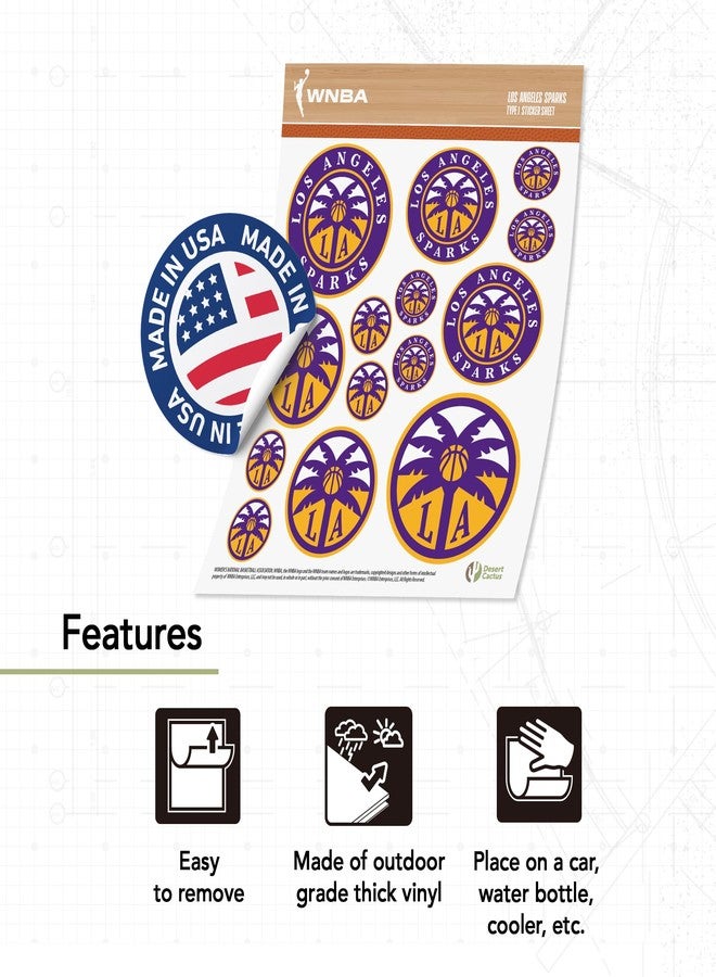 Desert Cactus Los Angeles LA Sparks WNBA Women's National Basketball Association Officially Licensed Sticker Vinyl Decal Laptop Water Bottle Car Scrapbook (Type 1-1) - Image 4