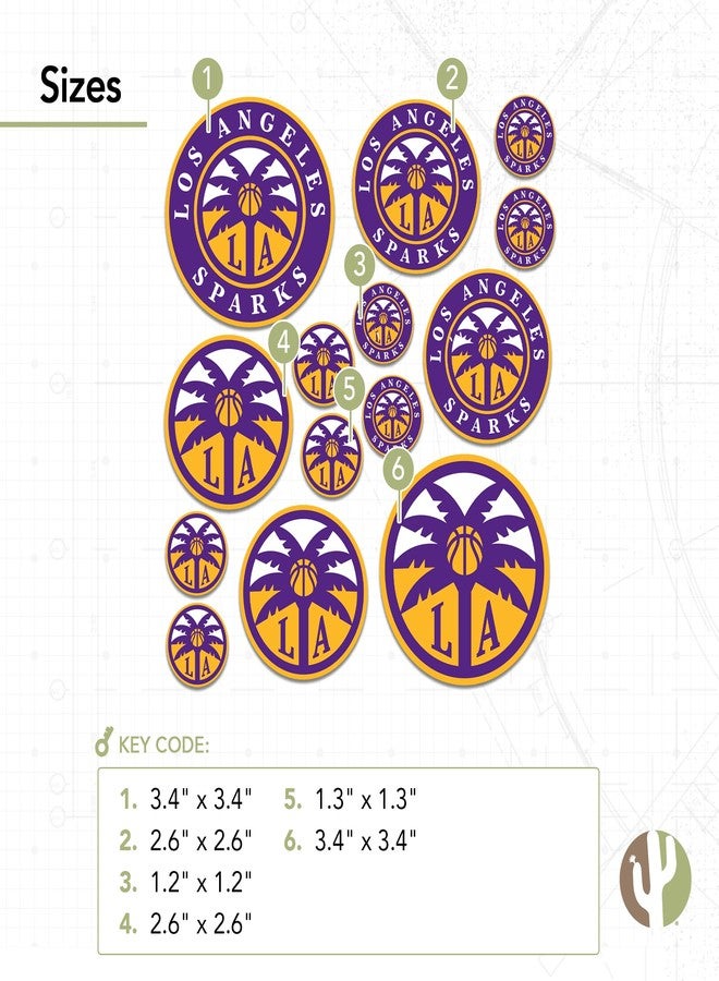 Desert Cactus Los Angeles LA Sparks WNBA Women's National Basketball Association Officially Licensed Sticker Vinyl Decal Laptop Water Bottle Car Scrapbook (Type 1-1) - Image 3