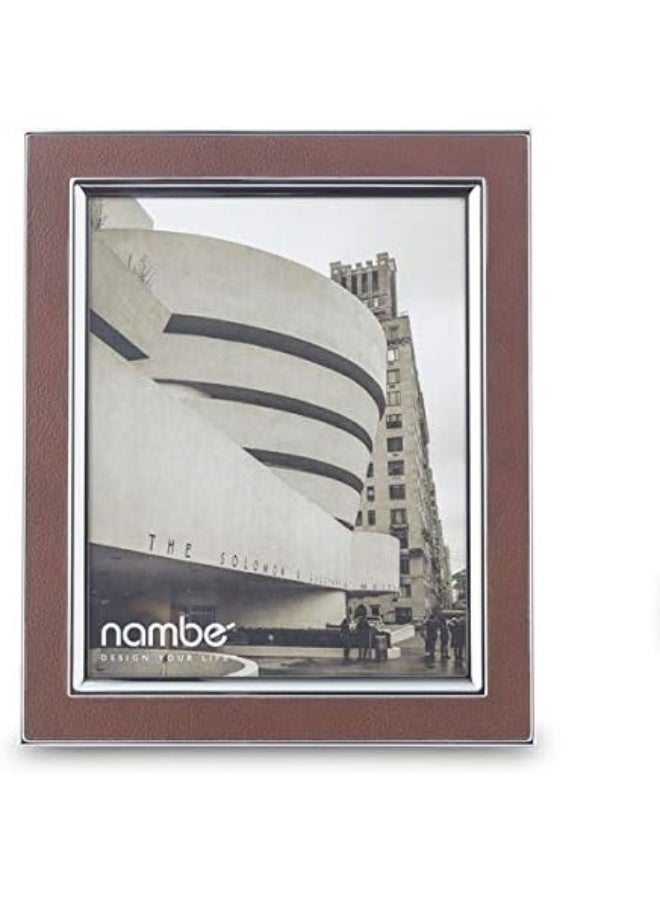 Nambe Novara Picture Frame 4 x 6  Photo Frame with Tempered Glass  Tabletop Display Family Friends Wedding Gift Home Office Dcor  Silver Plate and Genuine Leather - Image 2