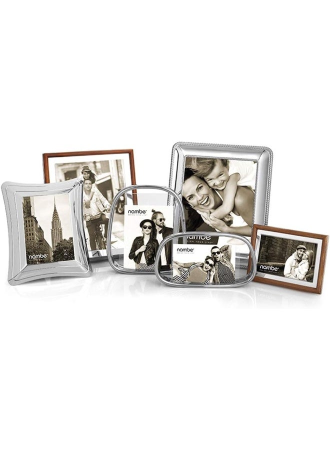 Nambe Novara Picture Frame 4 x 6  Photo Frame with Tempered Glass  Tabletop Display Family Friends Wedding Gift Home Office Dcor  Silver Plate and Genuine Leather - Image 3