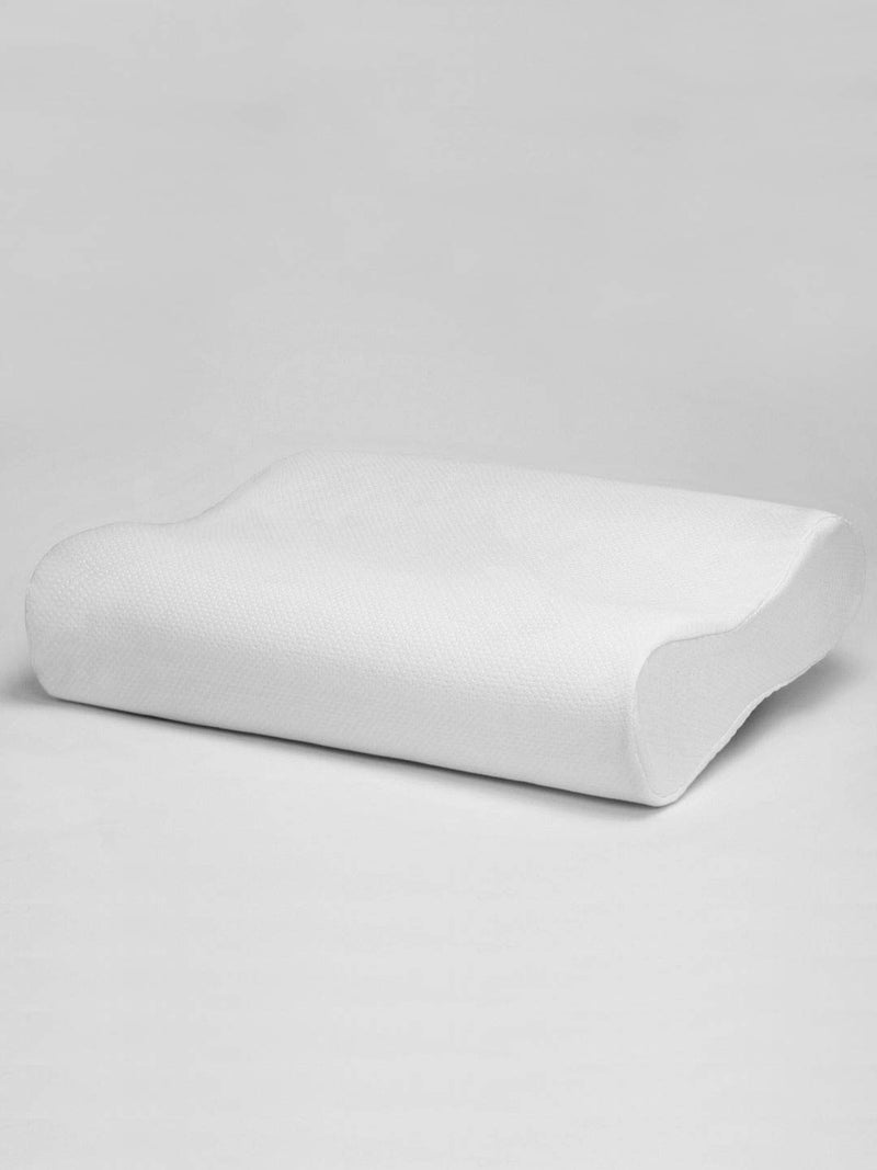 BIANCA Orthopedic Cervical Contour Shape Memory Foam Pillow With Bamboo Fabric Removable Zipper Cover -16 X 24 size (citron) | Soft Sleeping Pillow for Neck & Back Support | Set of 1 Piece solid-white - Image 1