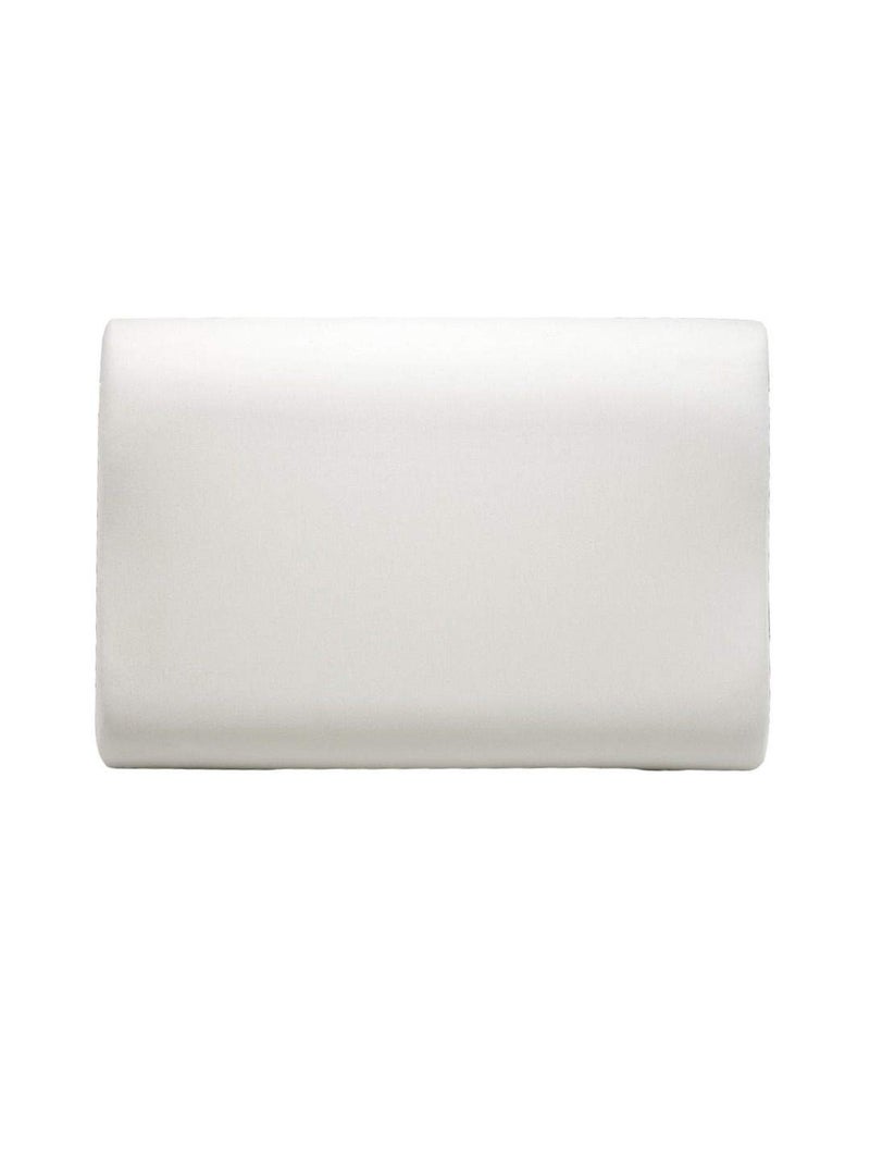 BIANCA Orthopedic Cervical Contour Shape Memory Foam Pillow With Bamboo Fabric Removable Zipper Cover -16 X 24 size (citron) | Soft Sleeping Pillow for Neck & Back Support | Set of 1 Piece solid-white - Image 2