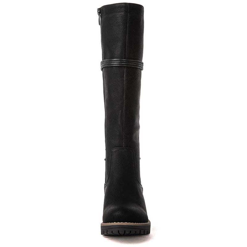 GLOBALWIN Womenâ€™s Black Lace Up Back Boots Knee High Boots Fashion Boots For Women 7M - Image 4