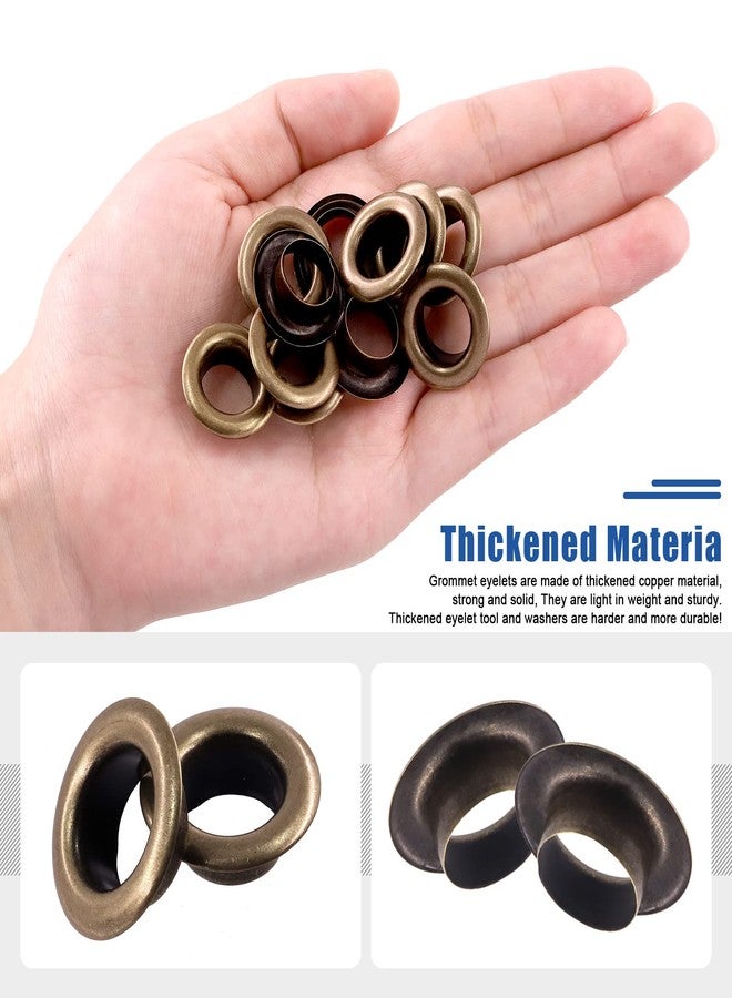 Glarks 100Pcs 12MM Bronze Metal Thickened Grommet Eyelets with Washers Kit for Fabric, Canvas, Curtain, Clothing, Leather Repair - Image 4
