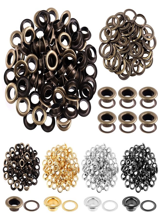 Glarks 100Pcs 12MM Bronze Metal Thickened Grommet Eyelets with Washers Kit for Fabric, Canvas, Curtain, Clothing, Leather Repair - Image 1