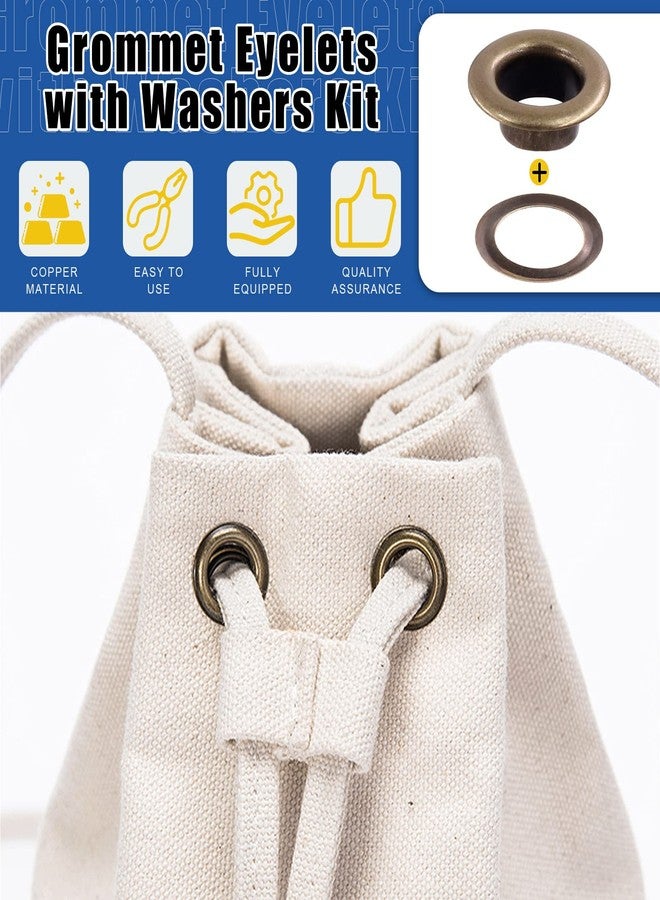Glarks 100Pcs 12MM Bronze Metal Thickened Grommet Eyelets with Washers Kit for Fabric, Canvas, Curtain, Clothing, Leather Repair - Image 3
