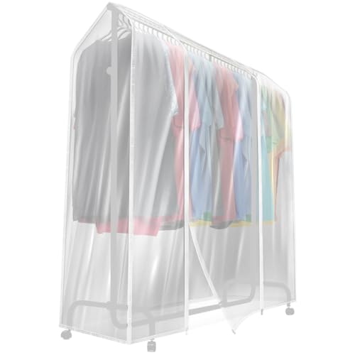 Sorbus Cover for Garment Rack 6 Ft Transparent Clothes Rack Cover Garment Coat Hanger Protector Dustproof Waterproof Clothing Storage Cover for Dresses Suits Coats and more Rack Not Included - Image 1