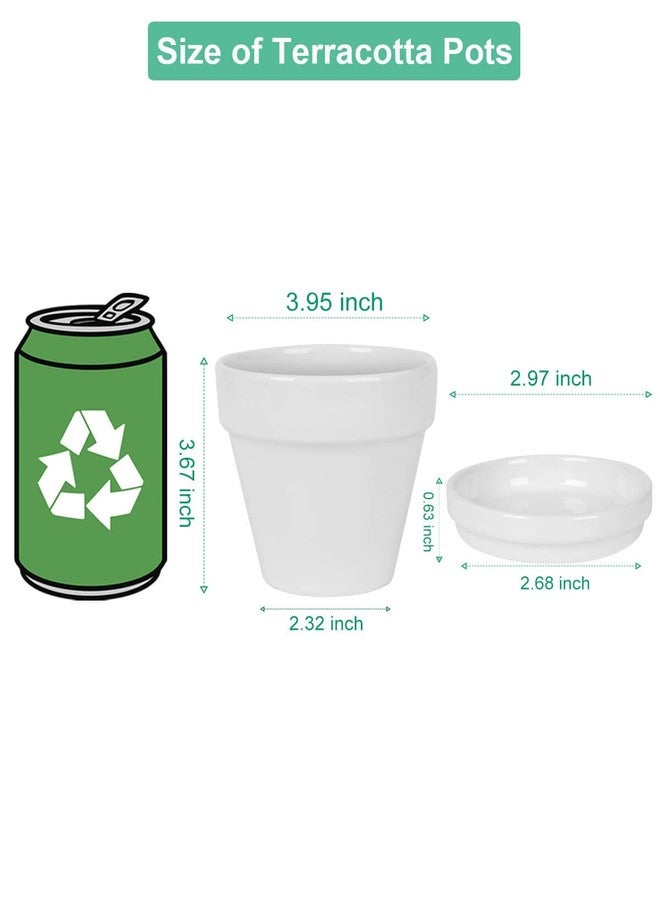 vensovo 4 Inch White Ceramic Pot for Plant with Saucer - 6 Pack Small Ceramic Plant Pot with Drainage Hole, Flower Pot with Tray, Succulent Pot for Indoor Outdoor Plant - Image 2