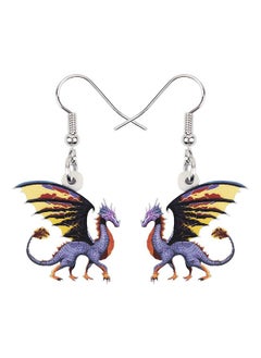 Newei Acrylic Western Dragon Earrings Drop Dangle For Women Fantasy Animals Accessories Charms Gifts Fashion Dragons Jewelry Charms (Purple)  - Image 1