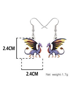 Newei Acrylic Western Dragon Earrings Drop Dangle For Women Fantasy Animals Accessories Charms Gifts Fashion Dragons Jewelry Charms (Purple)  - Image 5