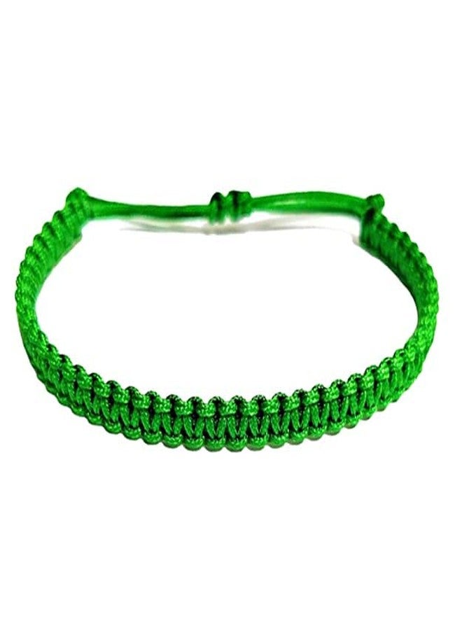 LIGAMENT Thread Plain Nazariya Bracelet Adjustable For Unisex (Green) - Image 3