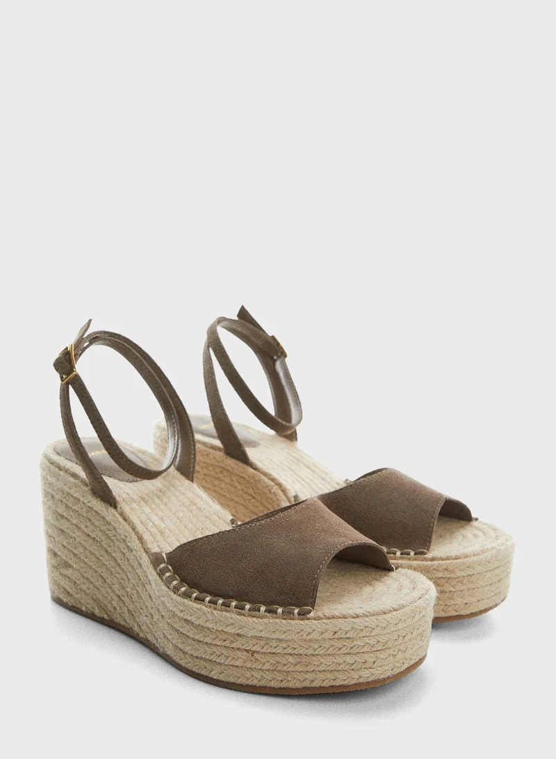 MANGO Alex Wedge Sandals