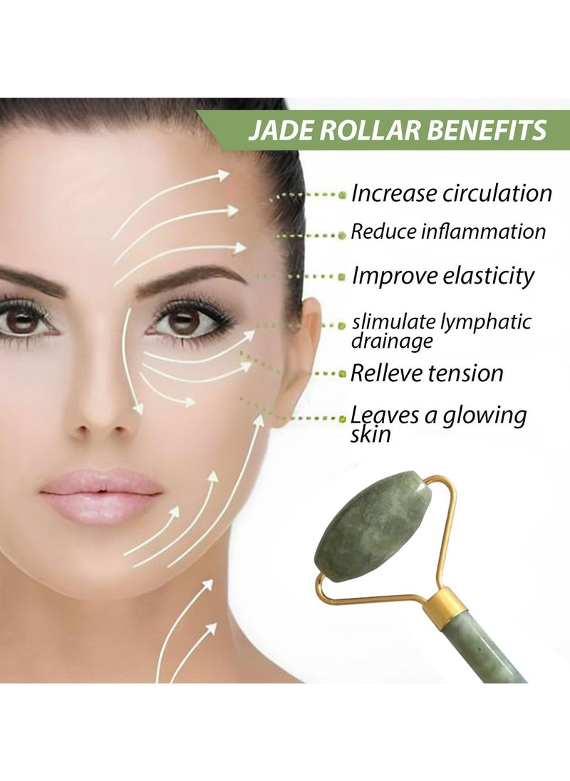 Estrico 1 x Jade Roller Facial Massager Tool Double Headed Stone Facial Roller Massager Face Slimming Lift Massage 14cm  - Image 4