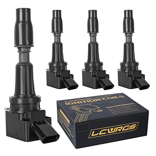 LCWRGS مجموعة من 4 لفائف إشعال تناسب 2015 2016 2017 2018 2019 2020 هيونداي سوناتا سانتا في سبورت كيا أوبتيما سورينتو سبورتاج 2.4 2.0 توربو L4 حزم لفائف تستبدل UF764 273002GGA0 - Image 1