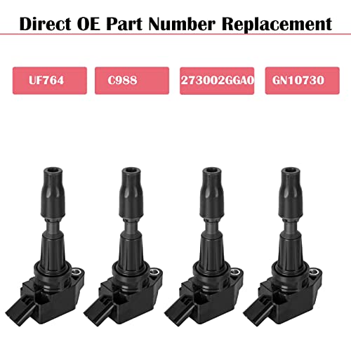 LCWRGS مجموعة من 4 لفائف إشعال تناسب 2015 2016 2017 2018 2019 2020 هيونداي سوناتا سانتا في سبورت كيا أوبتيما سورينتو سبورتاج 2.4 2.0 توربو L4 حزم لفائف تستبدل UF764 273002GGA0 - Image 2
