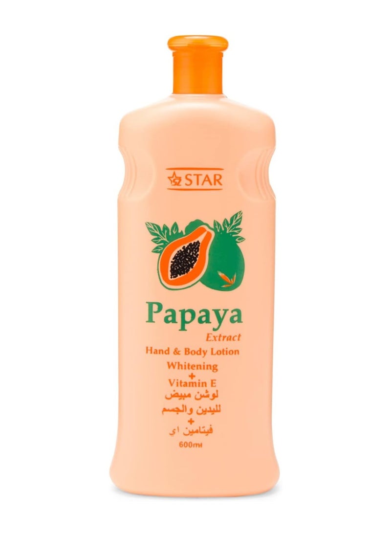 SZ Star - Papaya Extract Nourishing Body Lotion – Deep Hydration & Skin Brightening Hand Lotion with Vitamin E – Soothes Dry Skin, Restores Radiance & Softness – Moisturizer For Hands, Face, Feet and Body (600ml x 2) - Image 1
