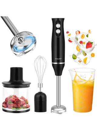 4-in-1 Hand Blender Chopper Whisker Mixer | Durable Stainless Steel Blade & Removable Stick | Comes with 750ml Plastic Jar, 550ml Chopper and Blending Wand - pzsku/Z8556705BD019B3D244CFZ/45/1753199945/d8e657ca-f895-4bec-9408-eade2e834097