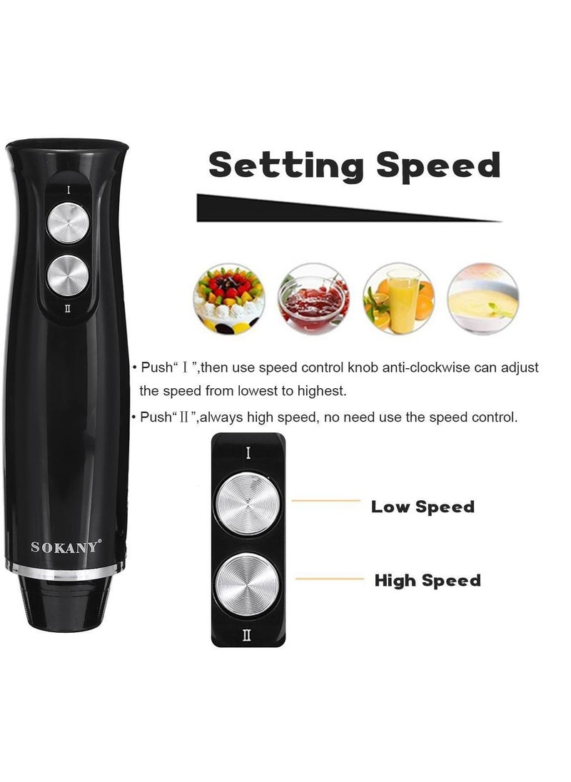 sokany 4-in-1 Hand Blender Chopper Whisker Mixer | Durable Stainless Steel Blade & Removable Stick | Comes with 750ml Plastic Jar, 550ml Chopper and Blending Wand  - Image 4