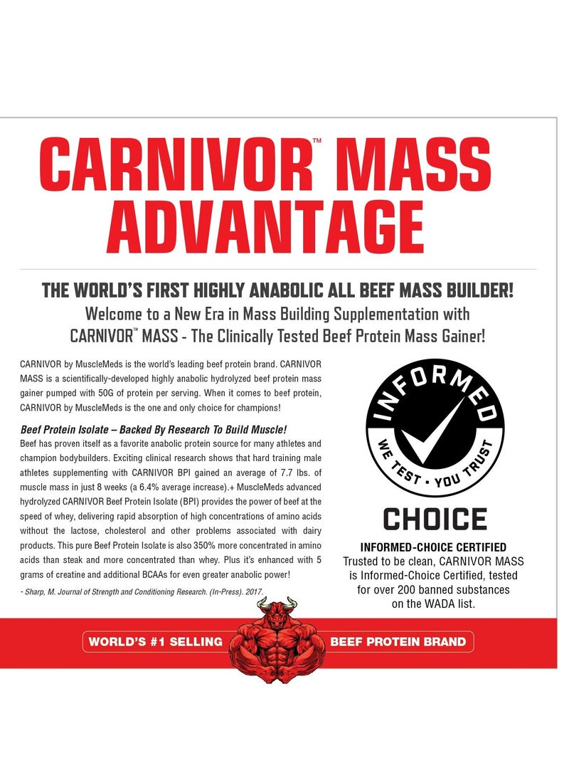 Carnivor Mass Anabolic Beef Protein Gainer Vanilla Caramel Flavor 14 Servings. - pzsku/Z8556722BED35DAFA19ACZ/45/_/1723819755/16642324-bc10-49d7-b8e9-2006a96a0c54