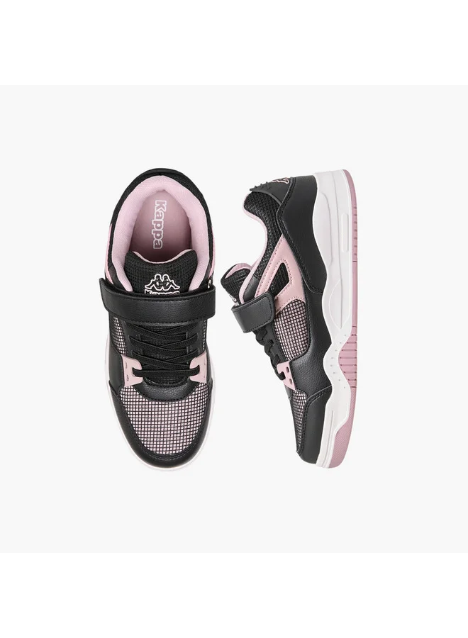 Kappa Girls' Logo Detail Sneakers with Hook and Loop Closure