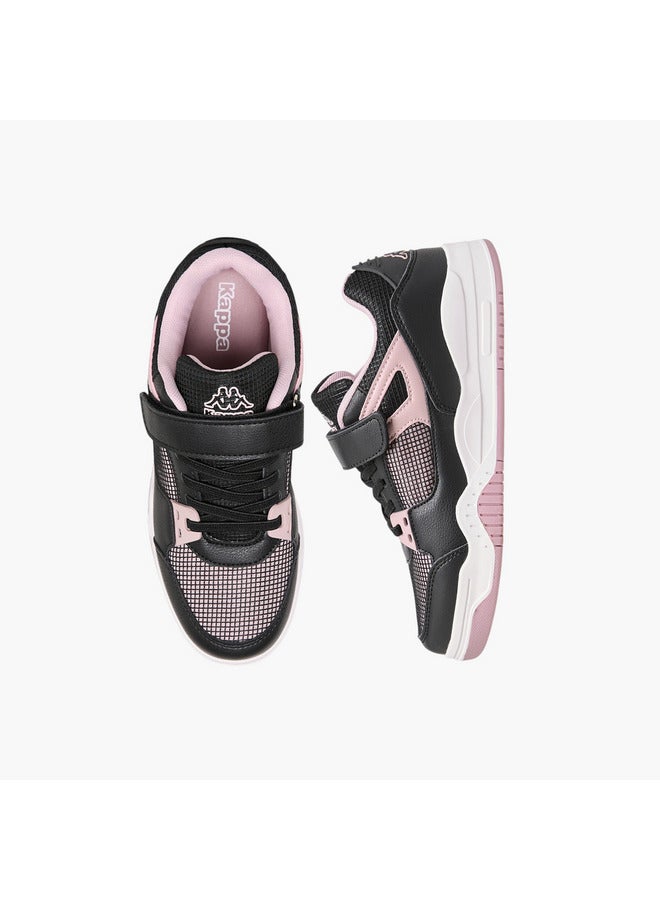 Kappa Girls' Logo Detail Sneakers with Hook and Loop Closure  - Image 1