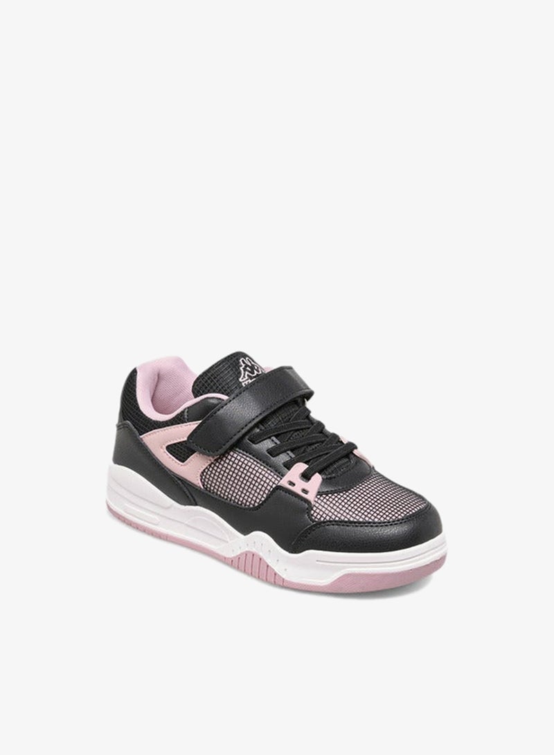 Kappa Girls' Logo Detail Sneakers with Hook and Loop Closure - Image 2