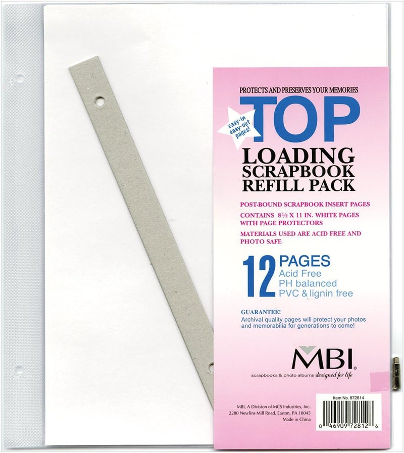 MBI 8.5x11 Inch Scrapbook Expansion Page Refills, 6 Count (872814)