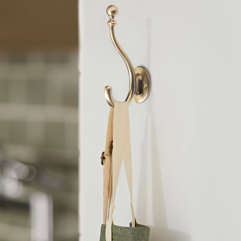 TUNNY Towel Hooks Bathroom - 5 Pack Champagne Bronze Coat Hook Robe Hooks Decorative Wall Hooks for Bathroom Bedroom Kitchen Towel Robe Clothes Cabinet Closet Bathroom Hardware - Image 3